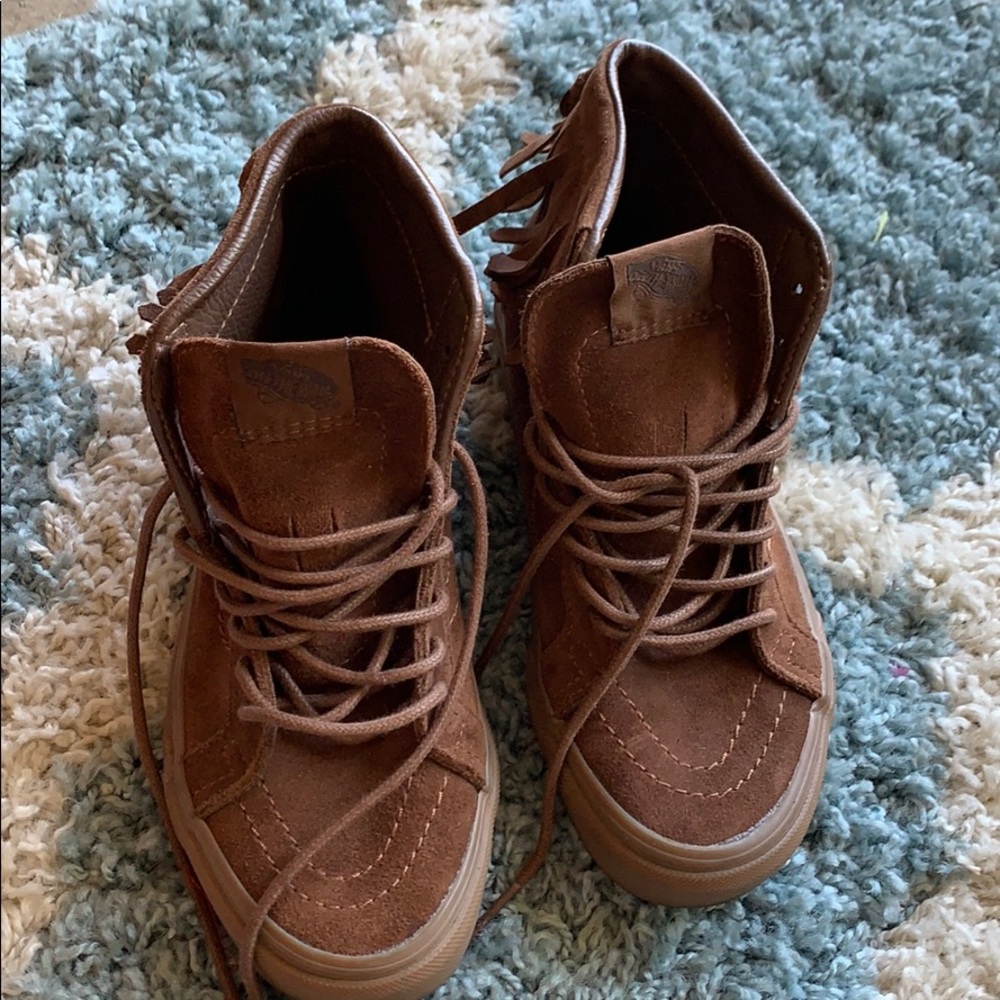 Suede vans with tassels